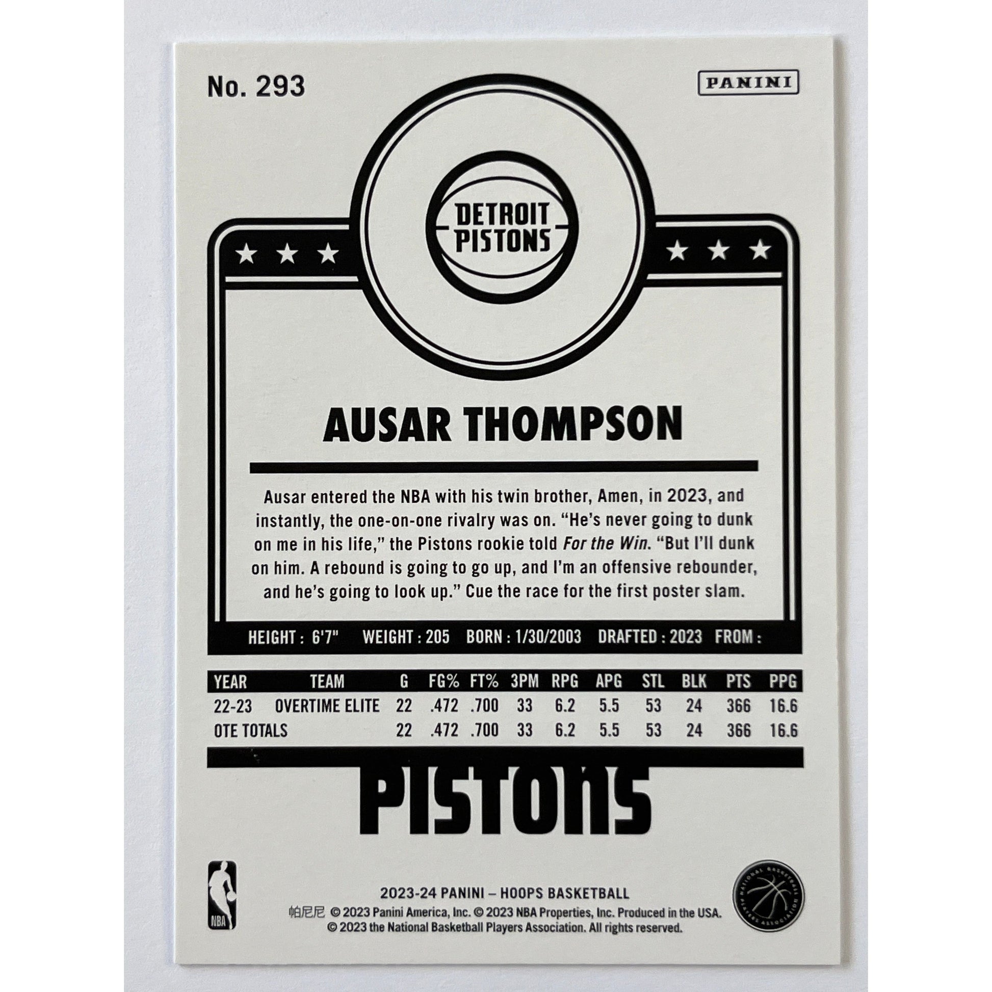 2023-24 Hoops Ausar Thompson Retro RC | Local Legends Cards & Collectibles