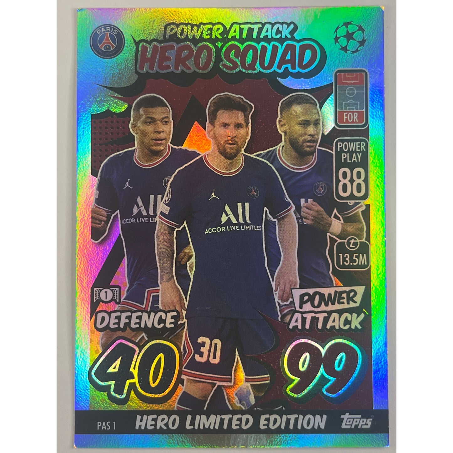 2021-22 Topps Match Attack Mbappe/Messi/Neymar
