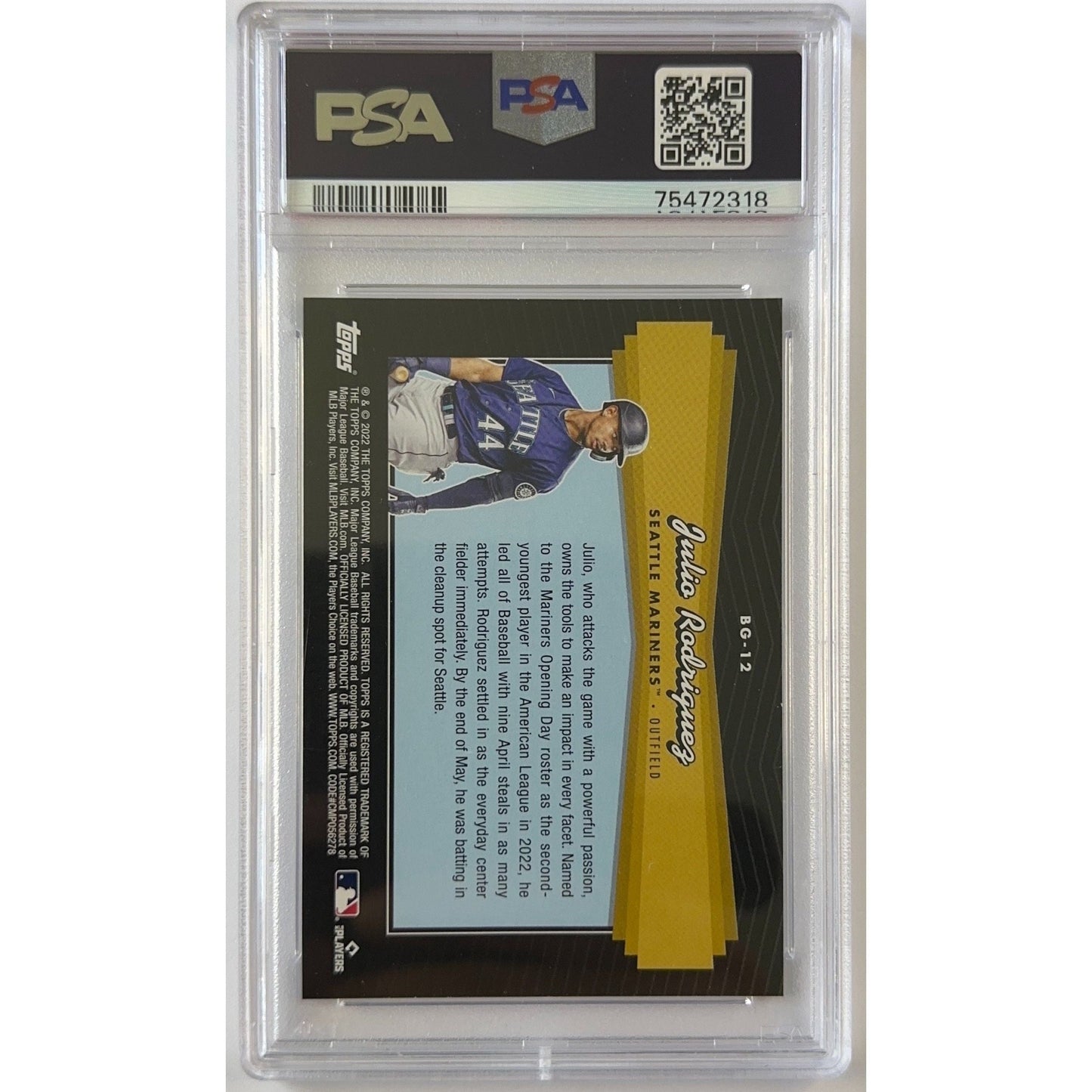 2022 Topps Update Julio Rodriguez Black Gold RC PSA GEM MINT 10