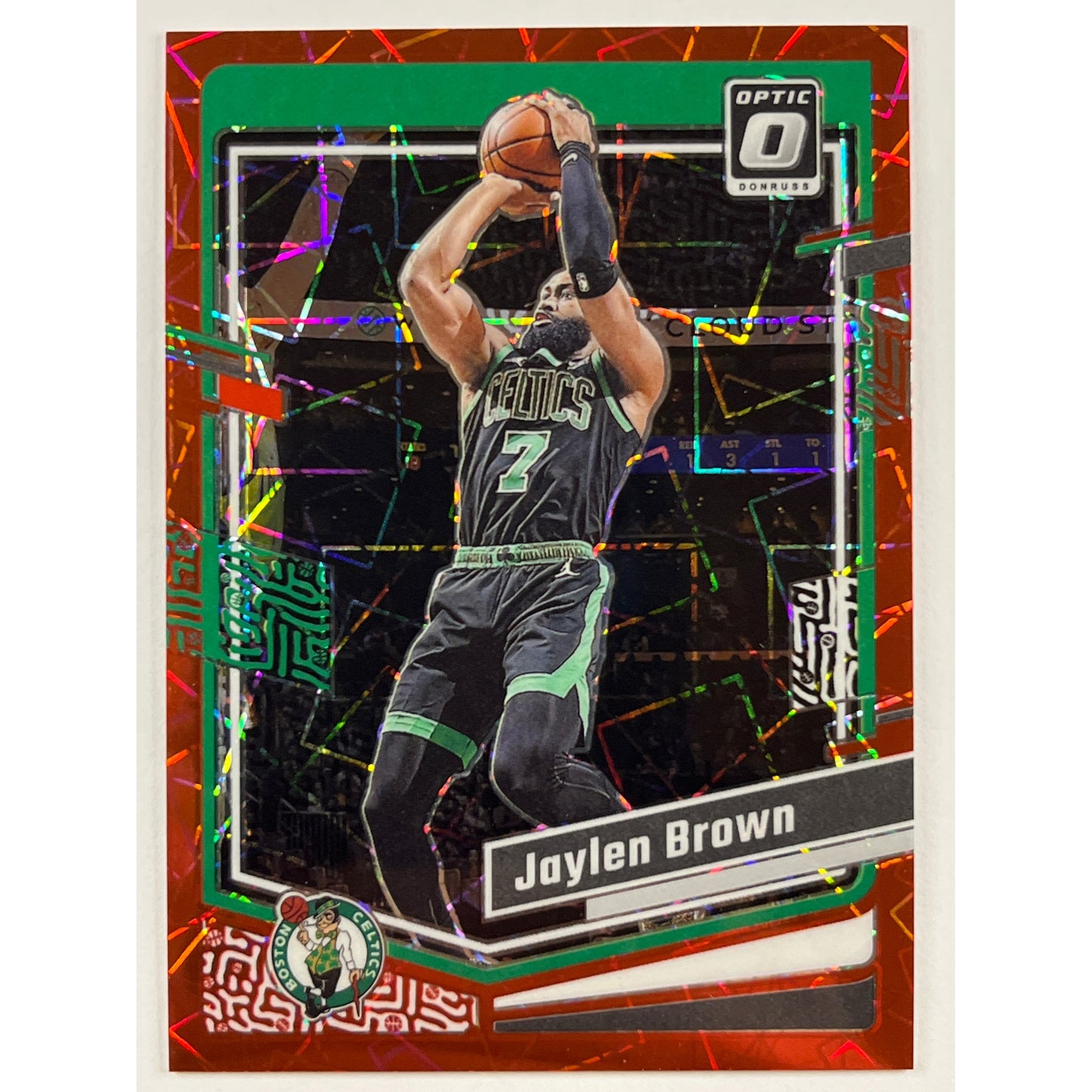 2023-24 Donruss Optic Jaylen Brown Red Velocity Prizm /299