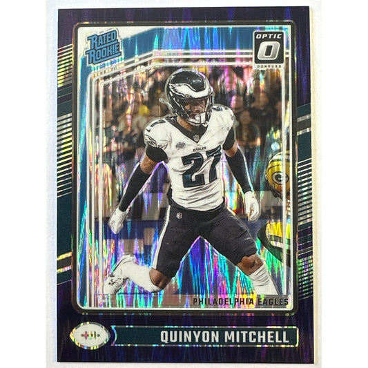2024 Donruss Optic Quinyon Mitchell Rated Rookie Purple Shock Prizm
