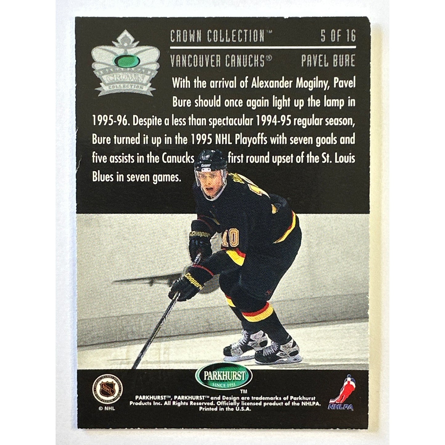 1995-96 Parkhurst Pavel Bure Crown Collection