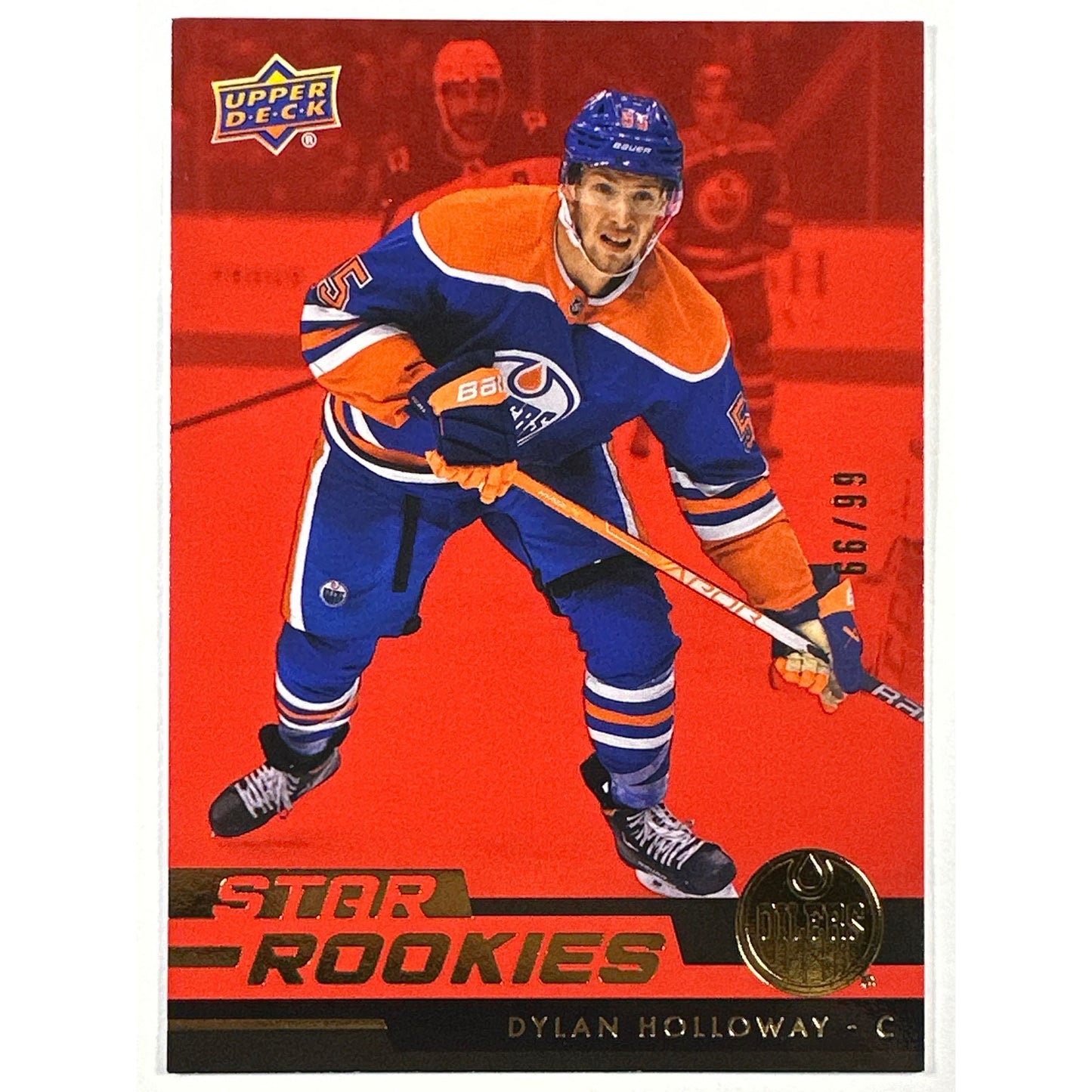 2022-23 Star Rookies Dylan Holloway Red Gold Foil RC 66/99