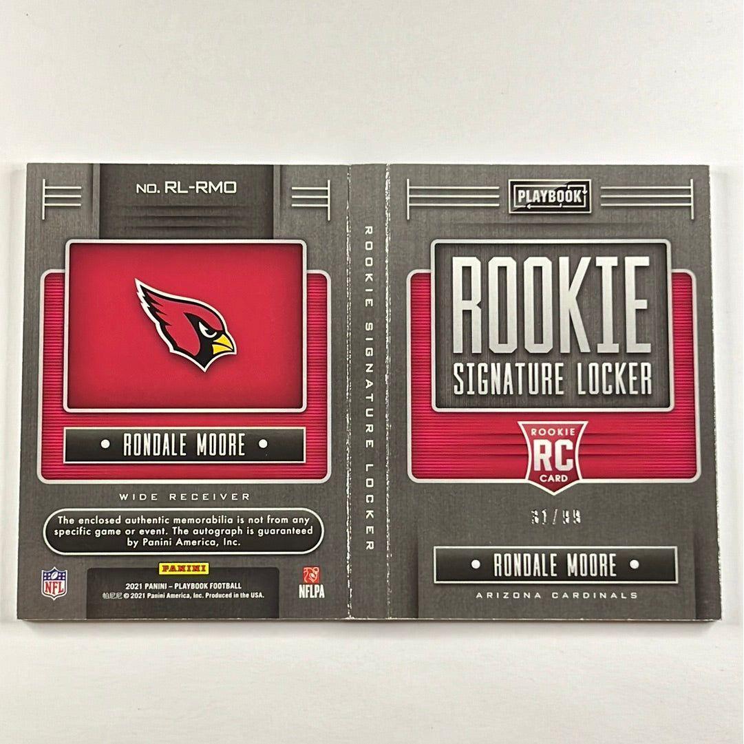 2021 Panini Playbook Rondale Moore Rookie Signature Locker /99
