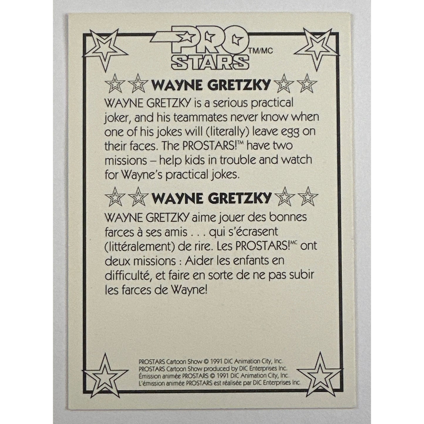 1991 Pro Stars Cereal Wayne Gretzky Snorkeling SP