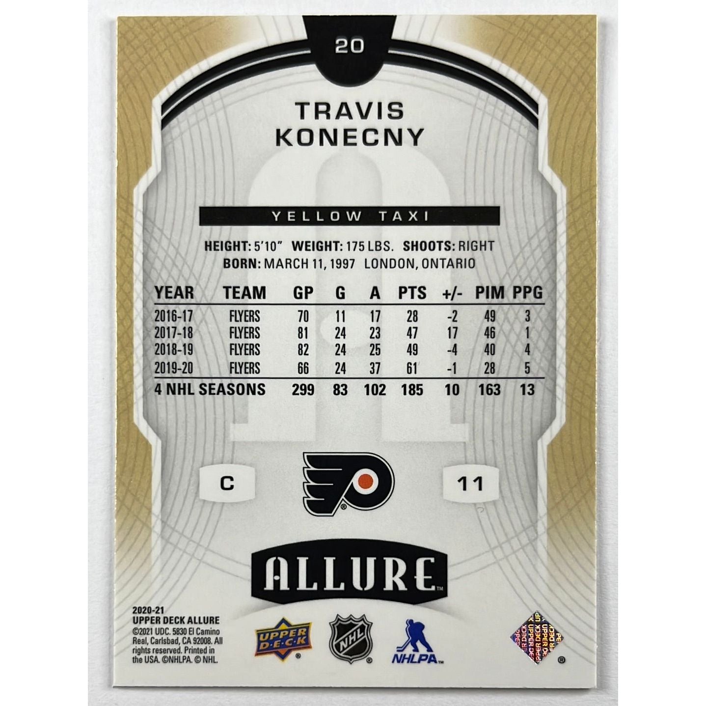 2020-21 O-Pee-Chee Platinum Travis Konecny Yellow Taxi | Local Legends Cards & Collectibles