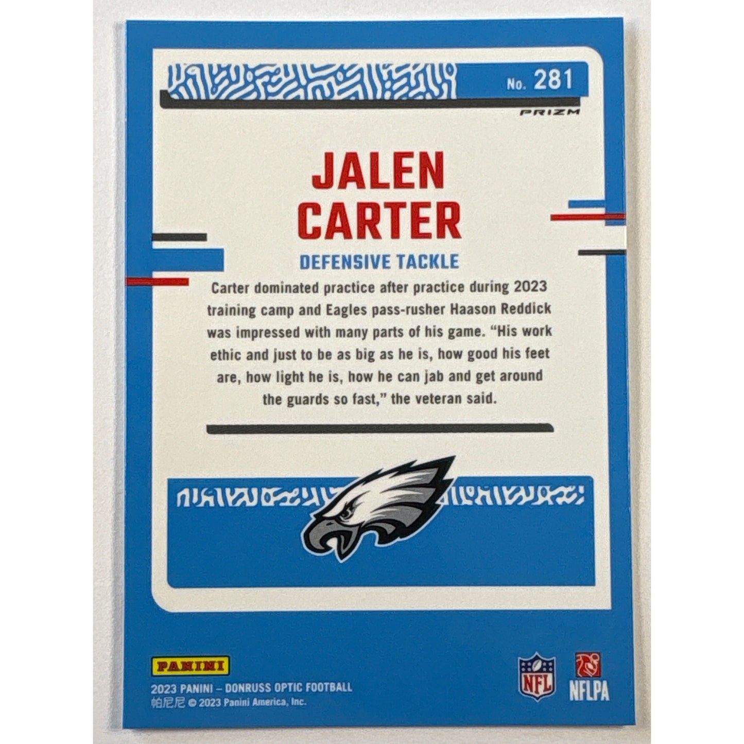2023 Donruss Optic Jalen Carter Silver Holo Rated Rookie