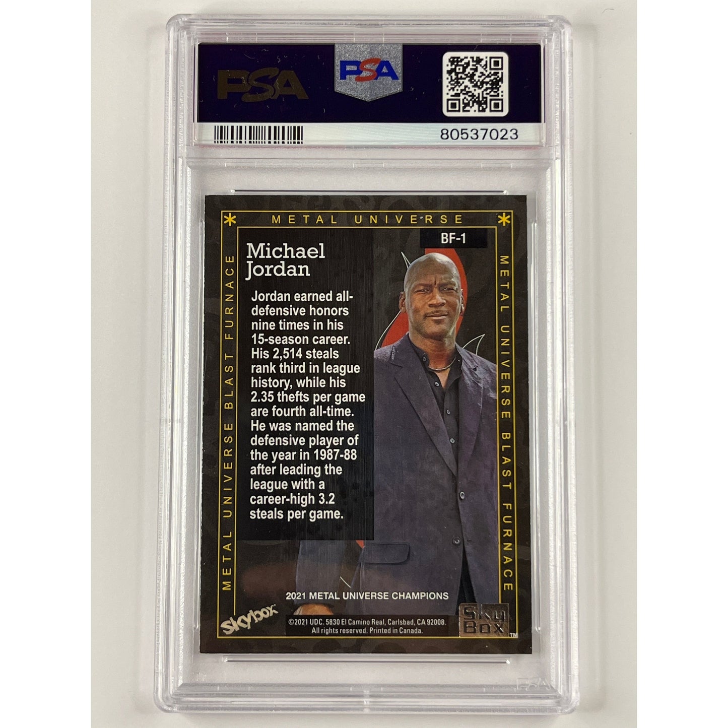 2021 Skybox Metal Universe Champions Michael Jordan Blast Furnace PSA 9 MINT | Local Legends Cards & Collectibles