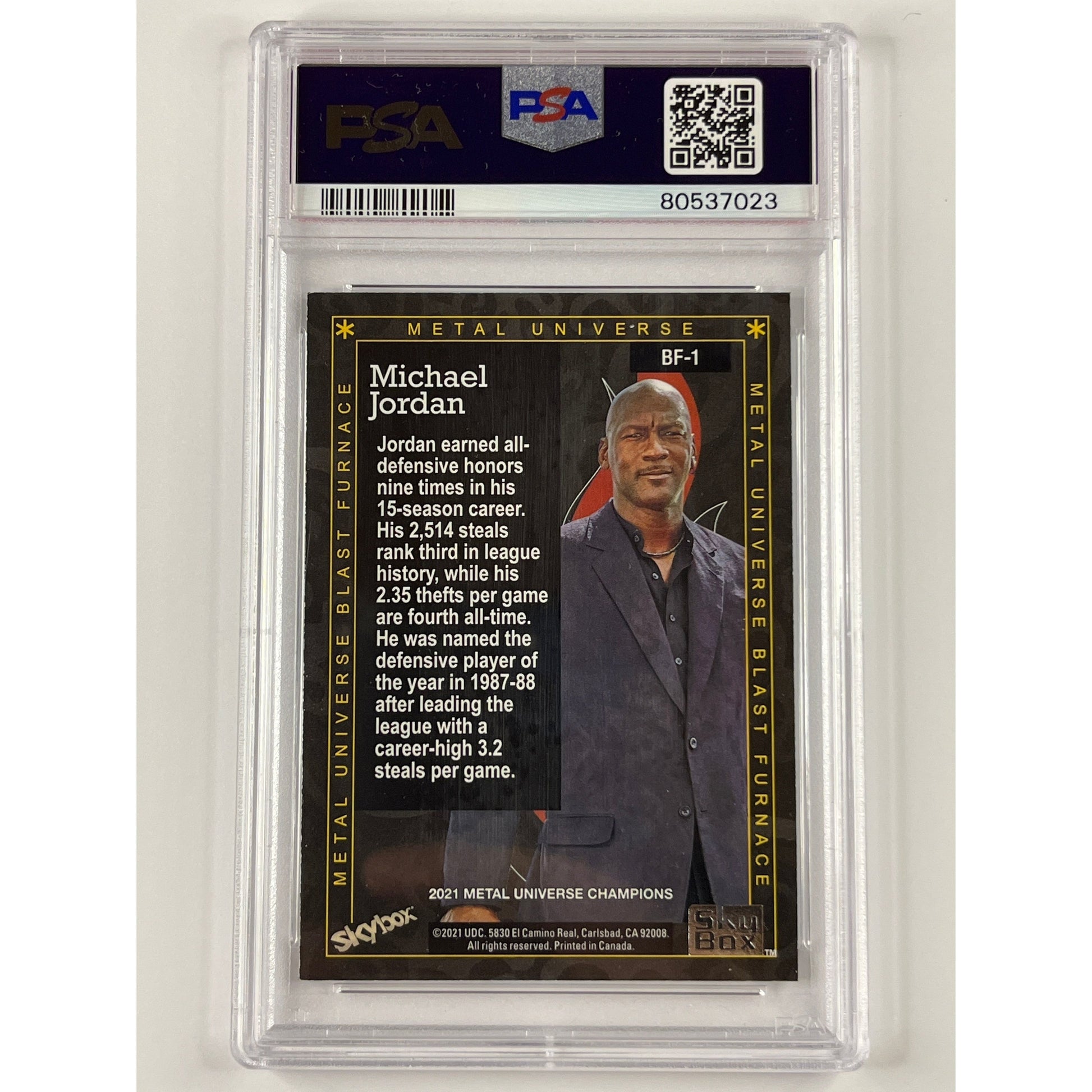 2021 Skybox Metal Universe Champions Michael Jordan Blast Furnace PSA 9 MINT | Local Legends Cards & Collectibles