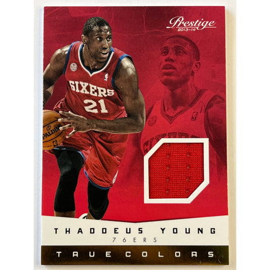 2013-14 Prestige Thaddeus Young True Colors Game Worn Patch | Local Legends Cards & Collectibles