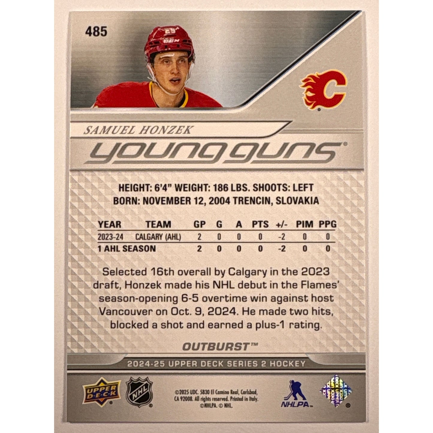 2024-25 Series 2 Samuel Honzek Young Guns Outburst