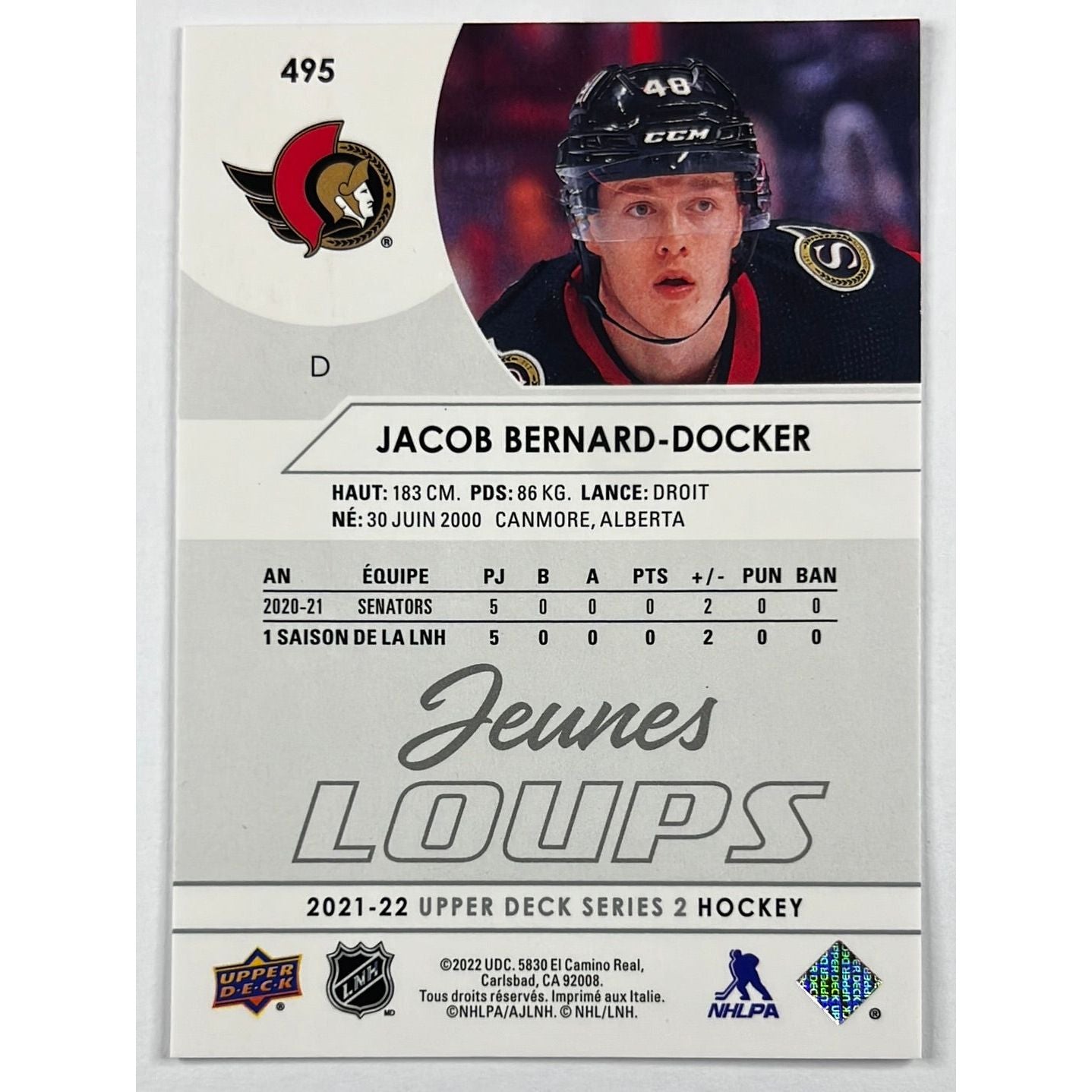 2021-22 Series 2 Jacob Bernard-Docker Young Guns French