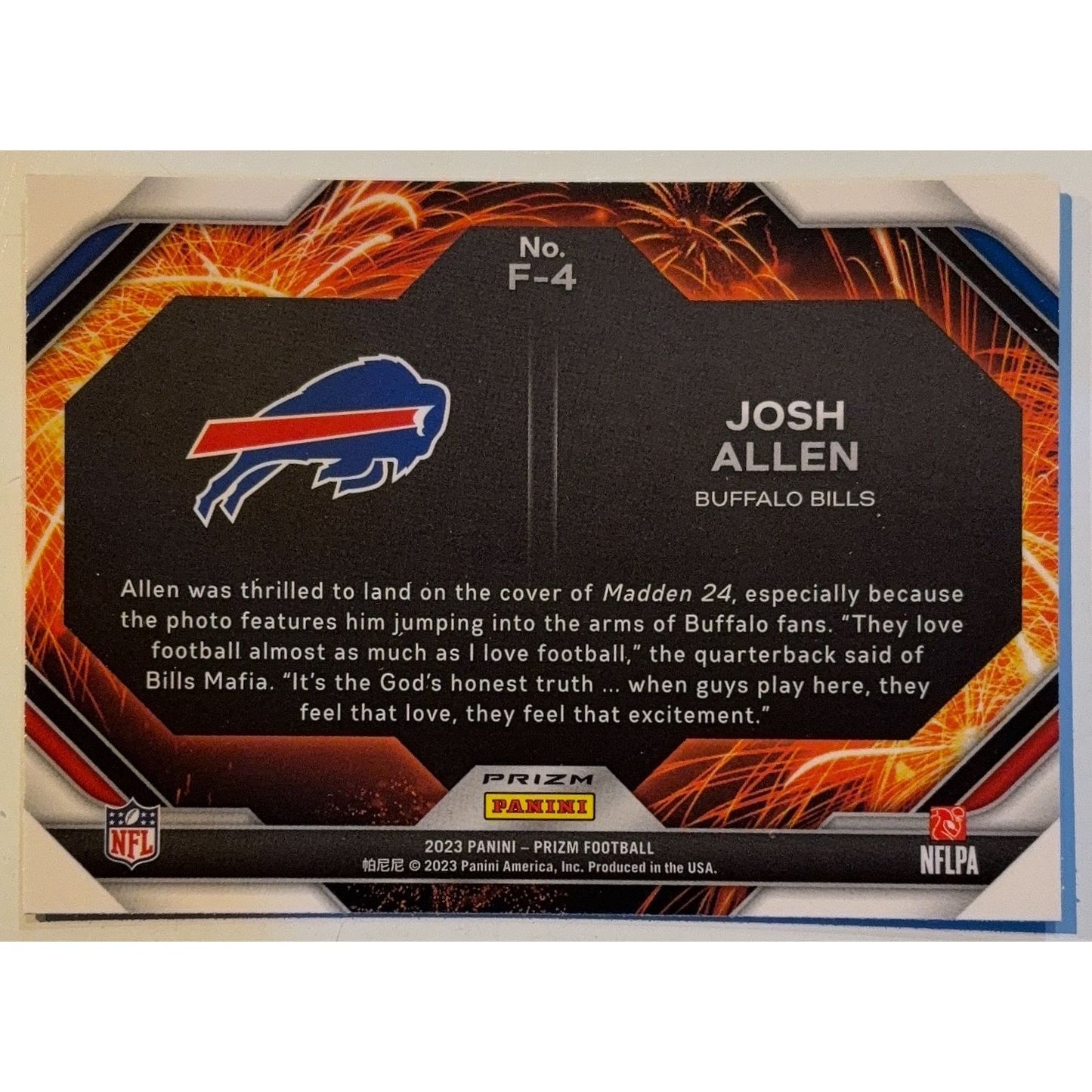 2023 Prizm Josh Allen Fireworks Green Holo Prizm | Local Legends Cards & Collectibles