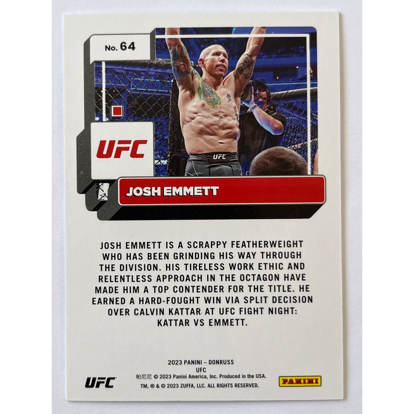 2023 Donruss Josh Emmett 30 Years Holo /30 | Local Legends Cards & Collectibles