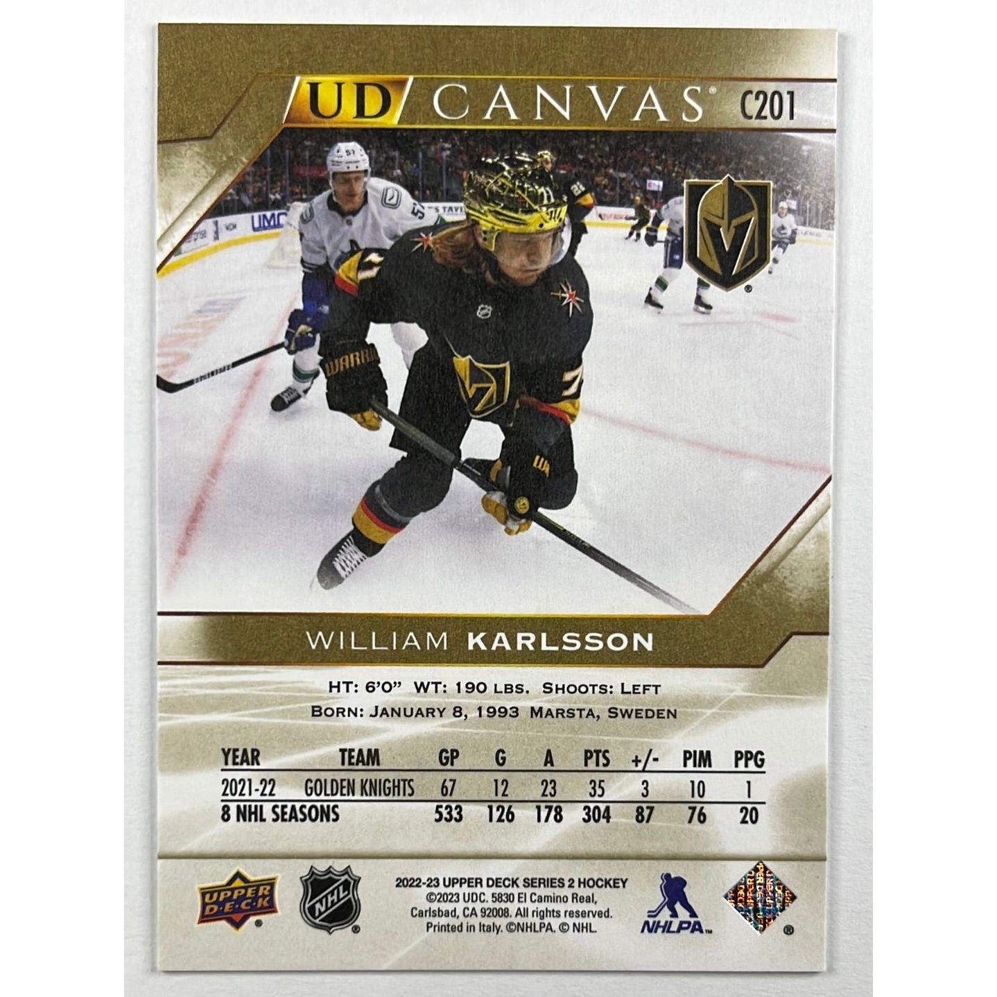 2022-23 Series 2 William Karlsson UD Canvas Suit Variant | Local Legends Cards & Collectibles