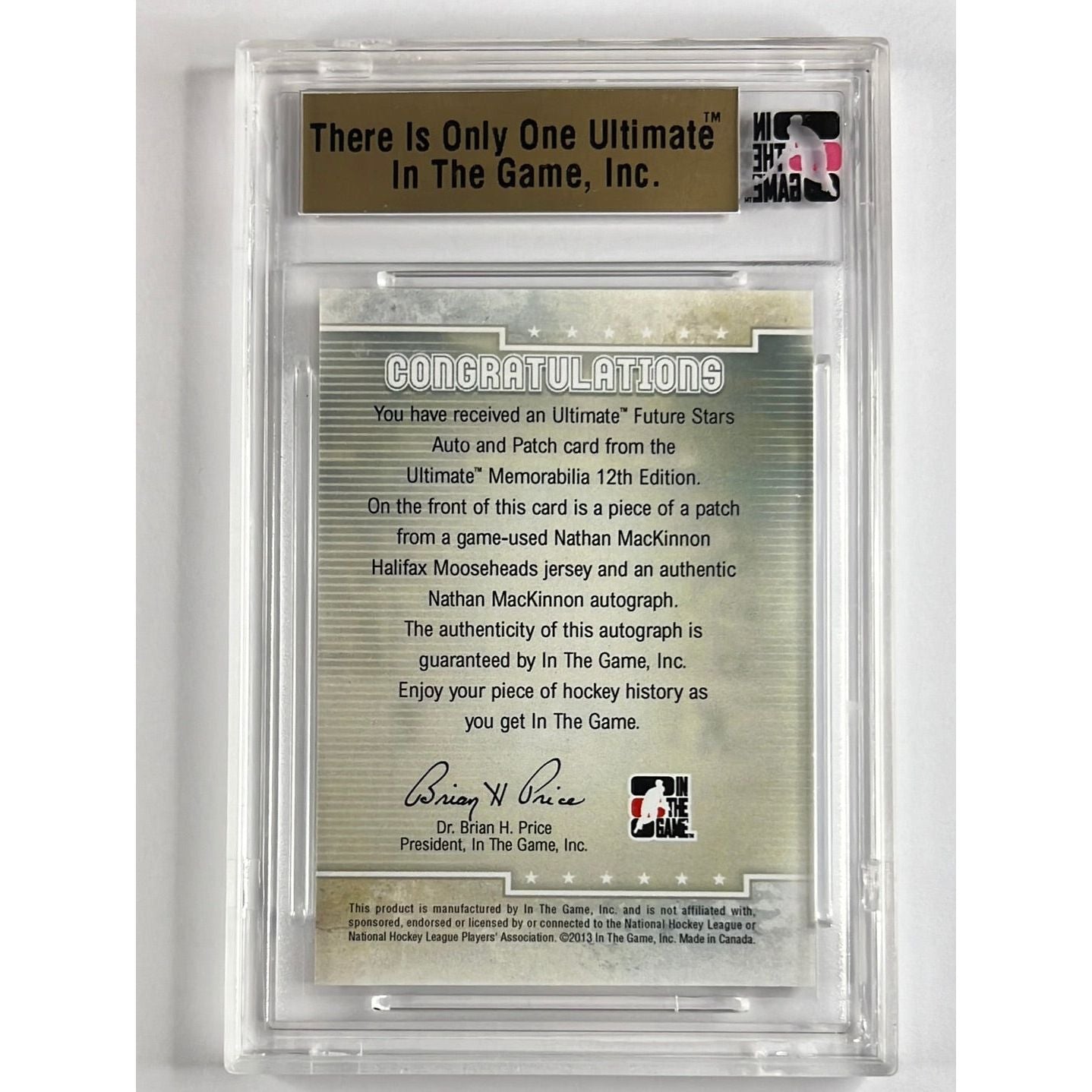 2012-13 In The Game Nathan Mackinnon Future Stars Auto & Patch 03/24 | Local Legends Cards & Collectibles