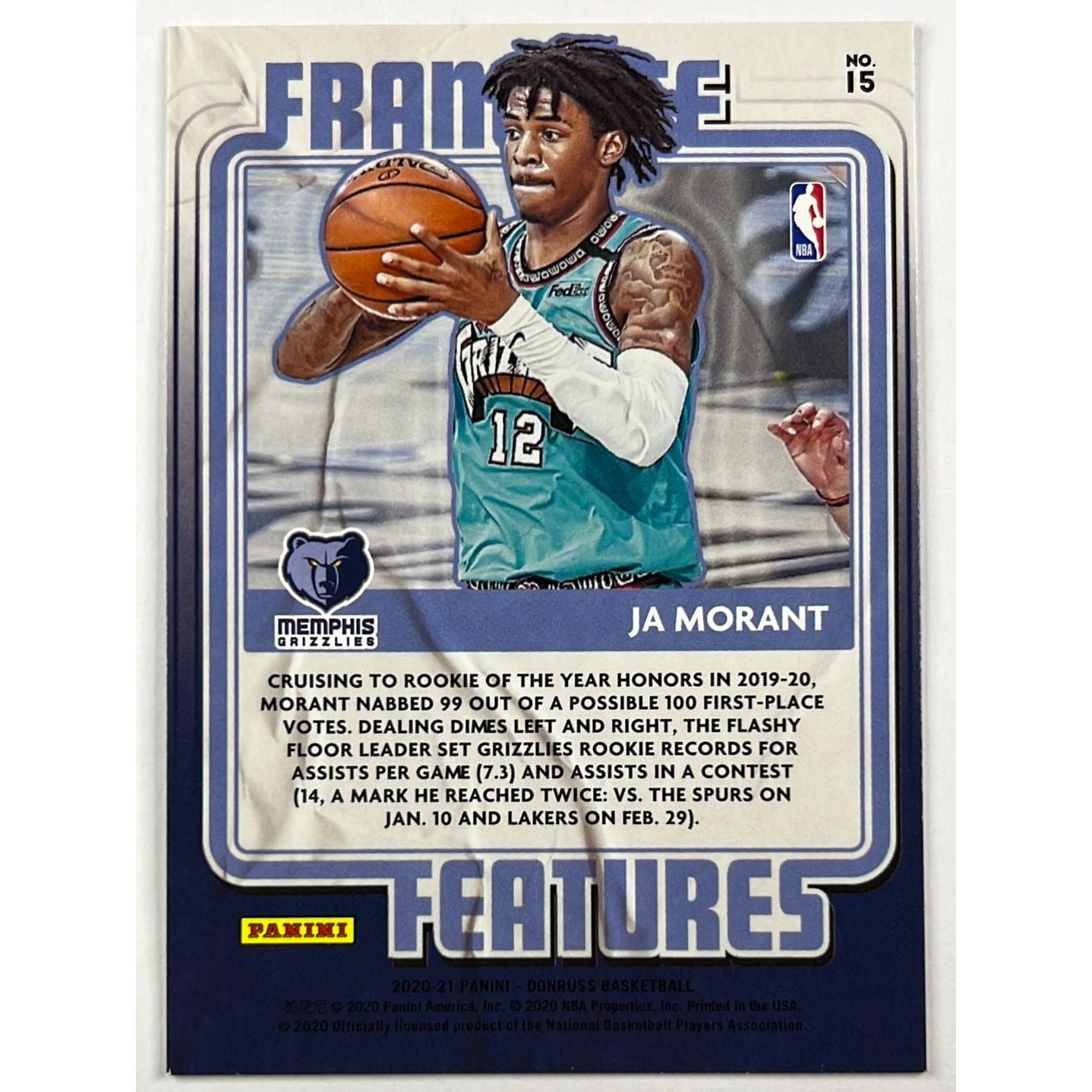 2020-21 Donruss Ja Morant Franchise Features