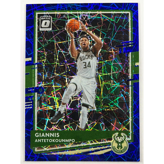 2020-21 Optic Giannis Antetokounmpo Blue Velocity Prizm | Local Legends Cards & Collectibles