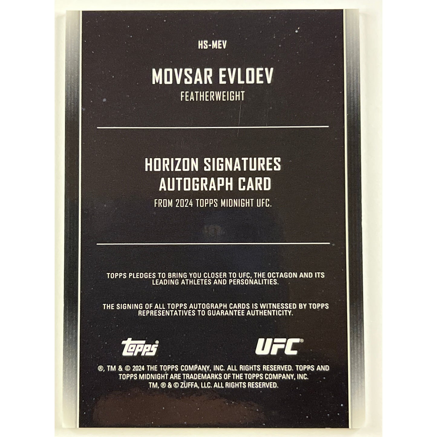 2024 Topps Midnight Movsar Evloev Horizon Signatures /12 | Local Legends Cards & Collectibles