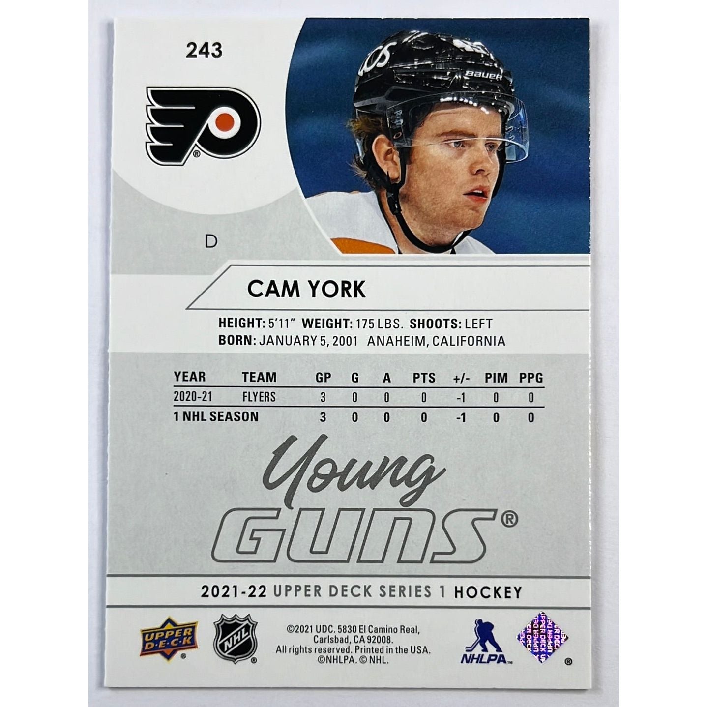 2021-22 Upper Deck Cam York Young Guns | Local Legends Cards & Collectibles