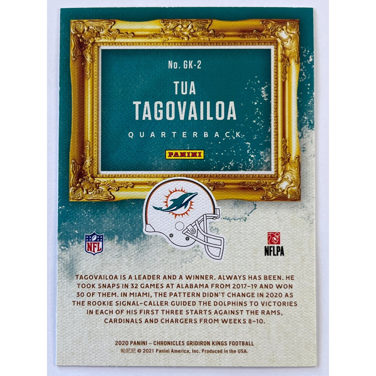 2020 Chronicles Gridiron Kings Tua Tagovailoa RC | Local Legends Cards & Collectibles