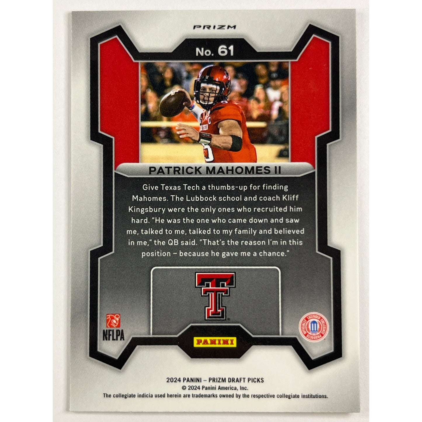 2024 Prizm Draft Picks Patrick Mahomes ll Red Cracked Ice Prizm | Local Legends Cards & Collectibles