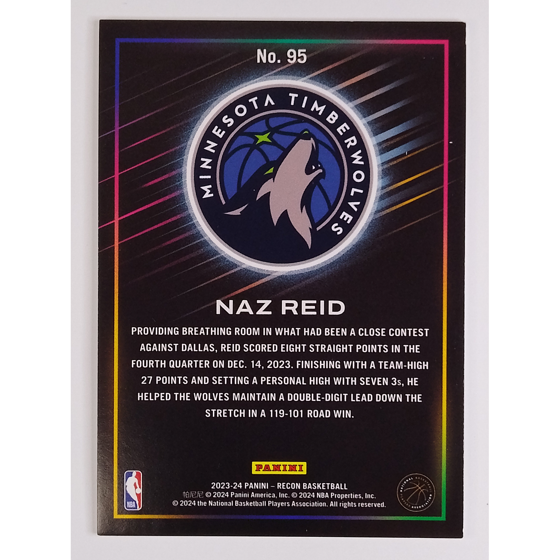 2023-24 Panini Recon Naz Reid /299 | Local Legends Cards & Collectibles