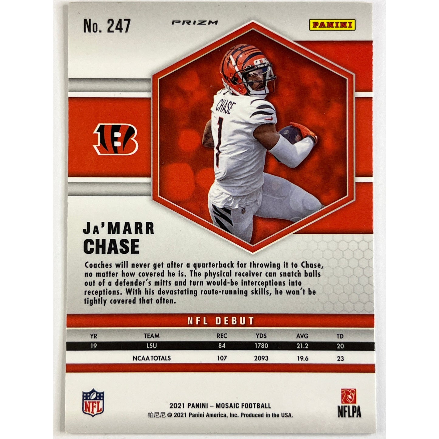 2021-22 Panini Mosaic Ja’marr Chase Pink Camo
