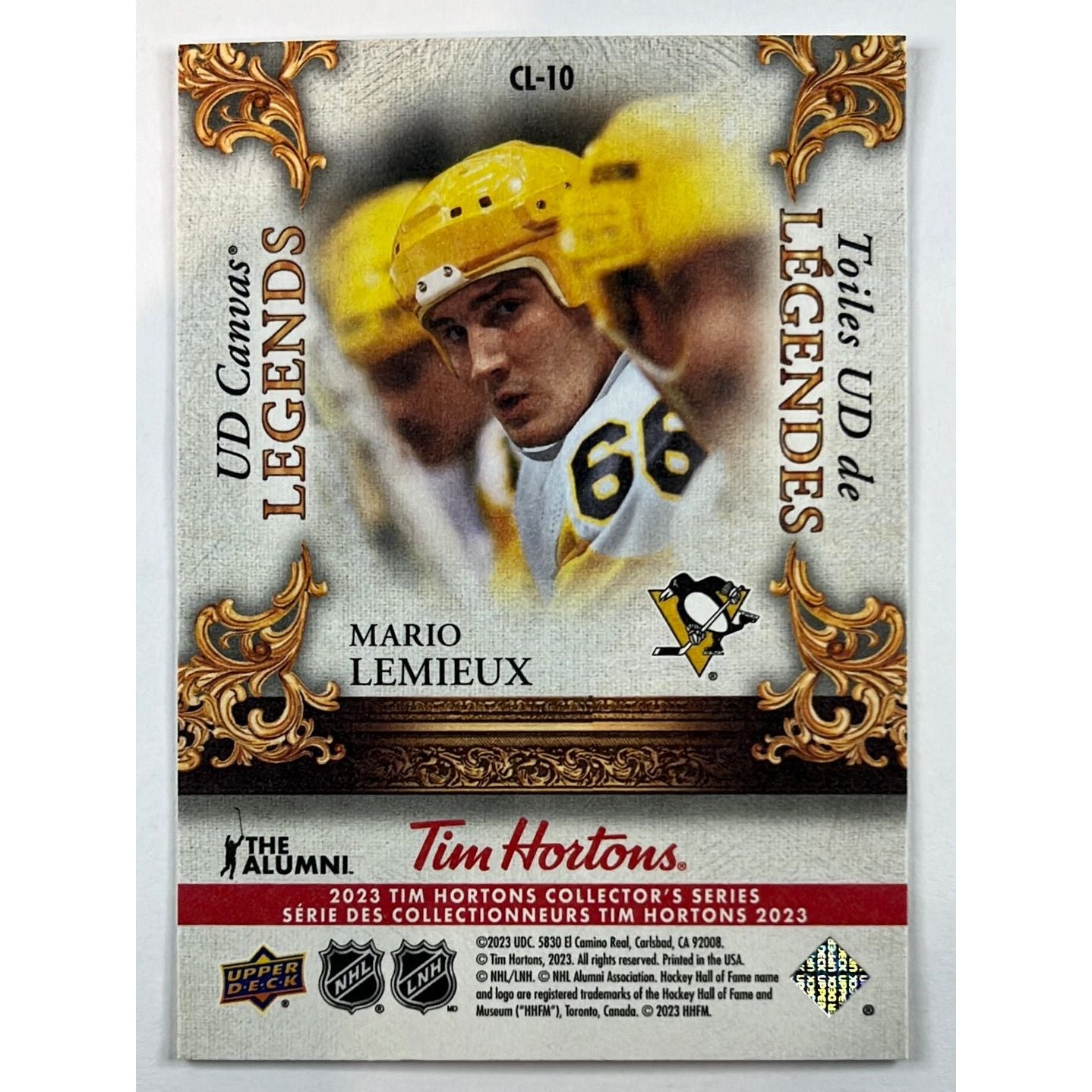 2023 Tim Hortons Collectors Series Mario Lemieux UD Canvas Legends | Local Legends Cards & Collectibles