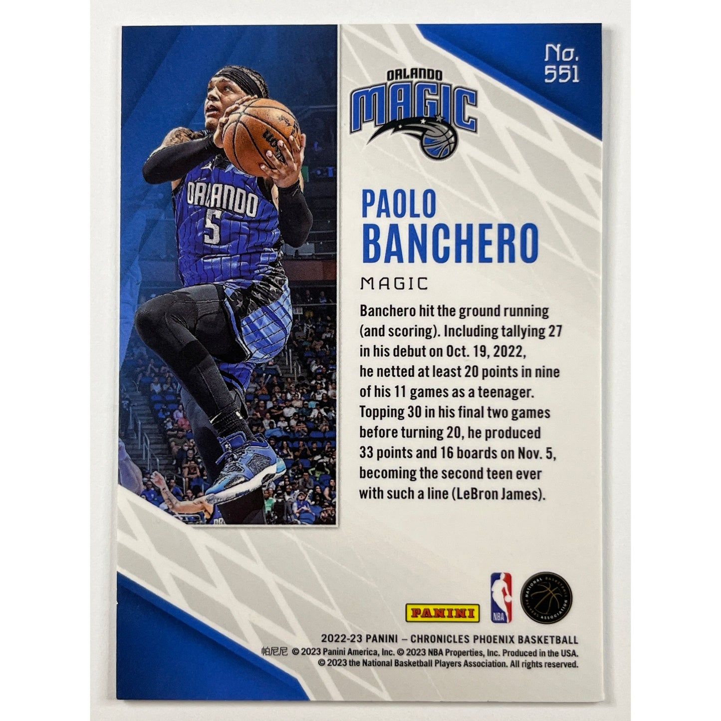 2022-23 Phoenix Paolo Banchero Lava Prizm RC | Local Legends Cards & Collectibles