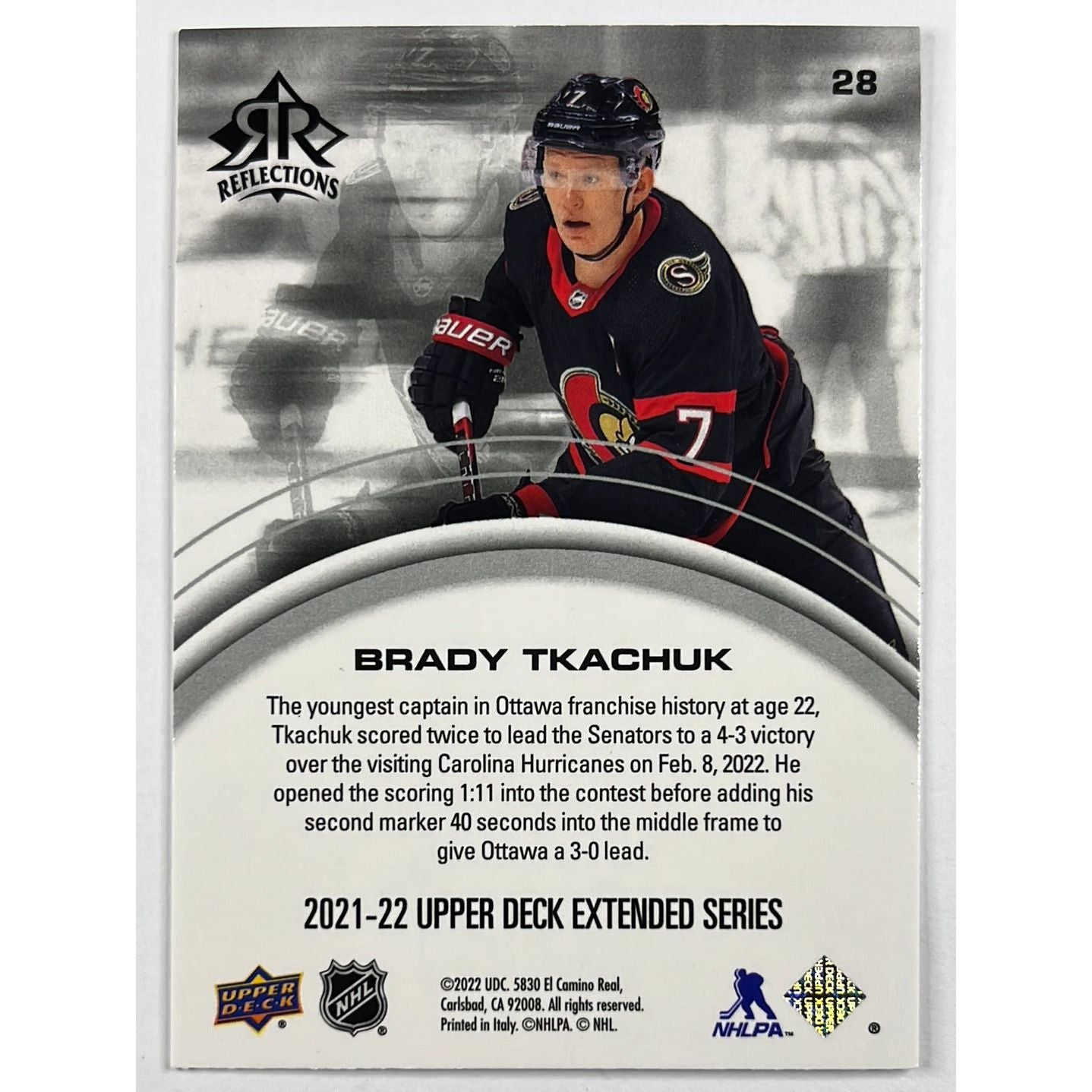 2021-22 Extended Series Brady Tkachuk 3rd Dimension Reflections | Local Legends Cards & Collectibles