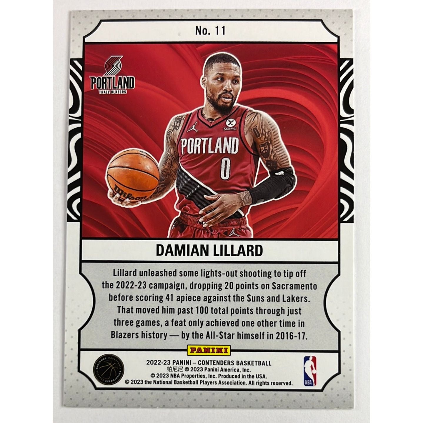 2022-23 Contenders Damian Lillard “Dame” Night Ticket | Local Legends Cards & Collectibles