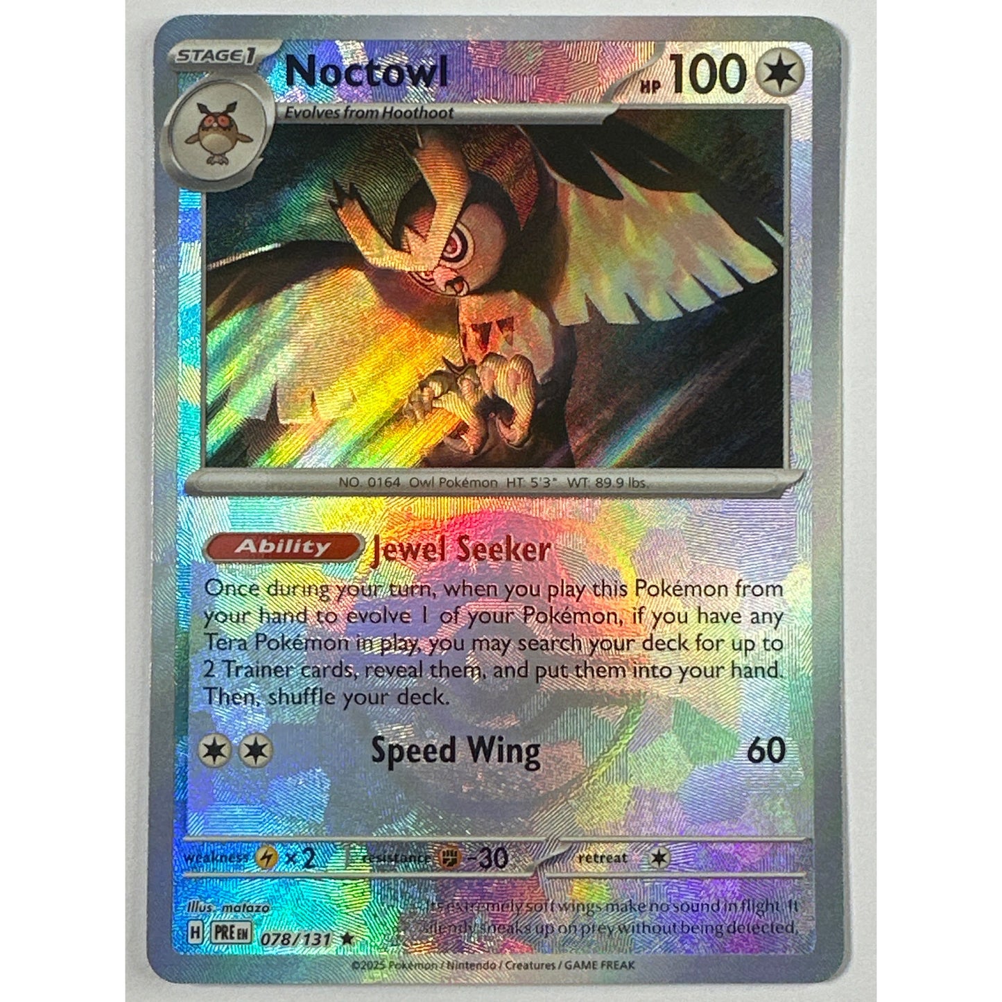 Noctowl Master Ball Holo Rare 078/131