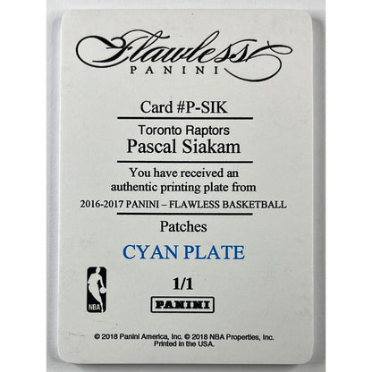 2016-17 Panini Flawless Pascal Siakam Rookie Printing Plate 1/1