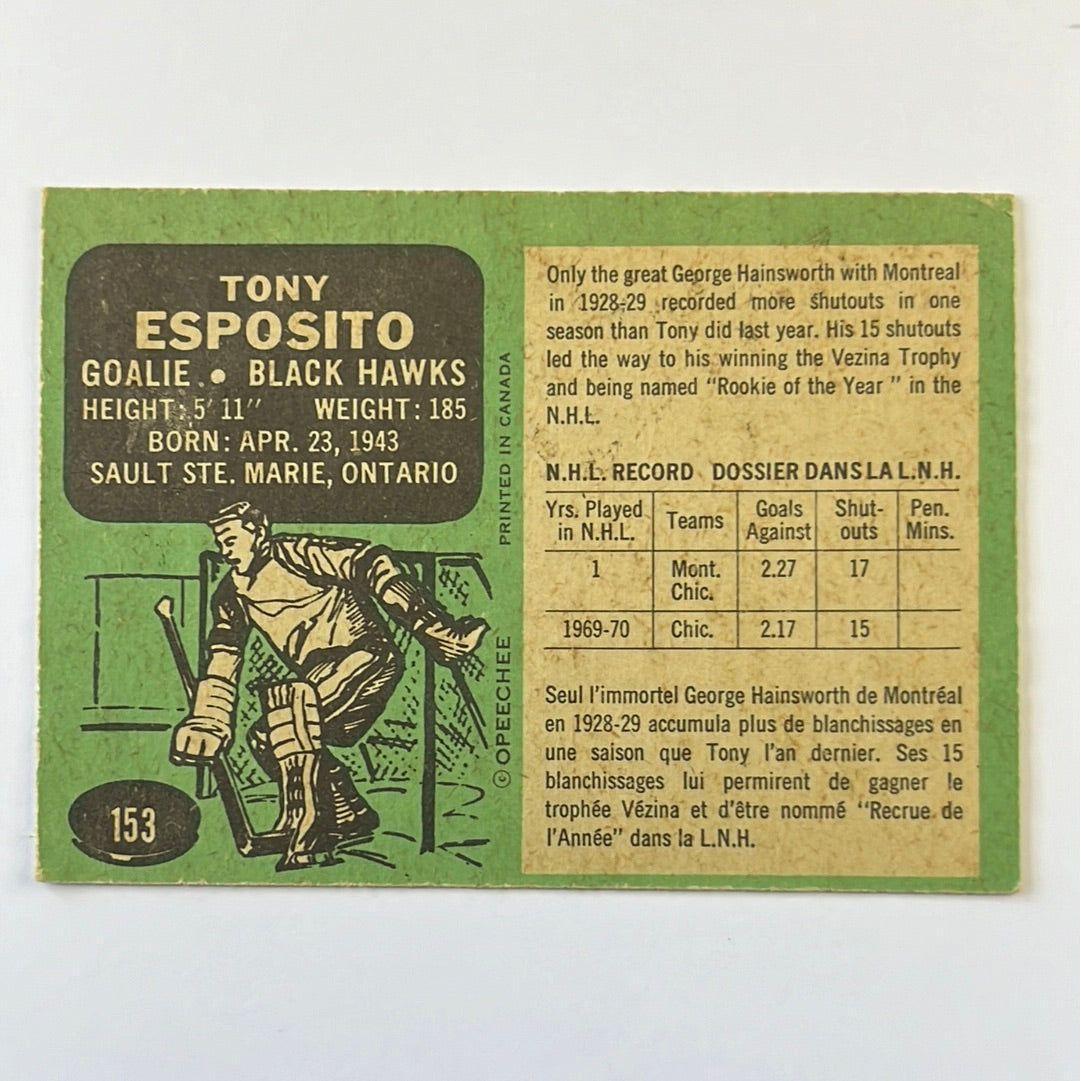 1970-71 O-Pee-Chee Tony Esposito #153 | Local Legends Cards & Collectibles