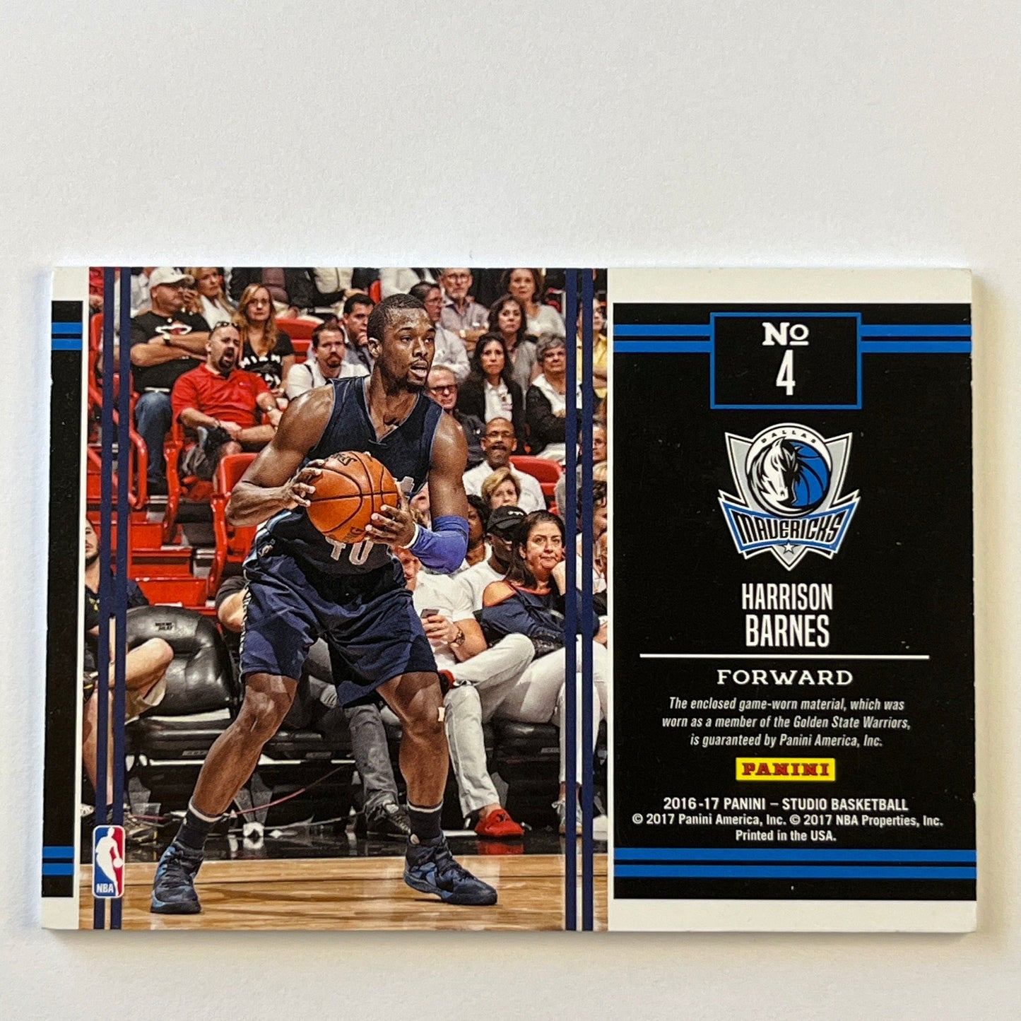 2016-17 Panini Studio Harrison Barnes Gamers Patch