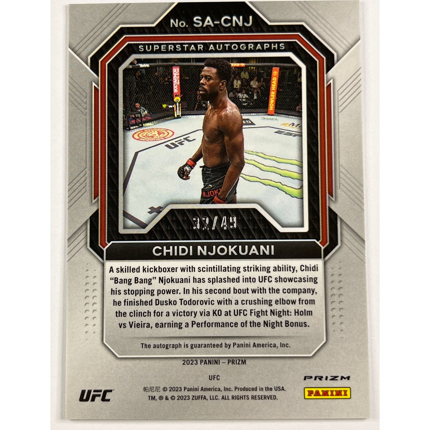 2023 Prizm Chidi Njokuani Superstar Autographs Blue Prizm /49