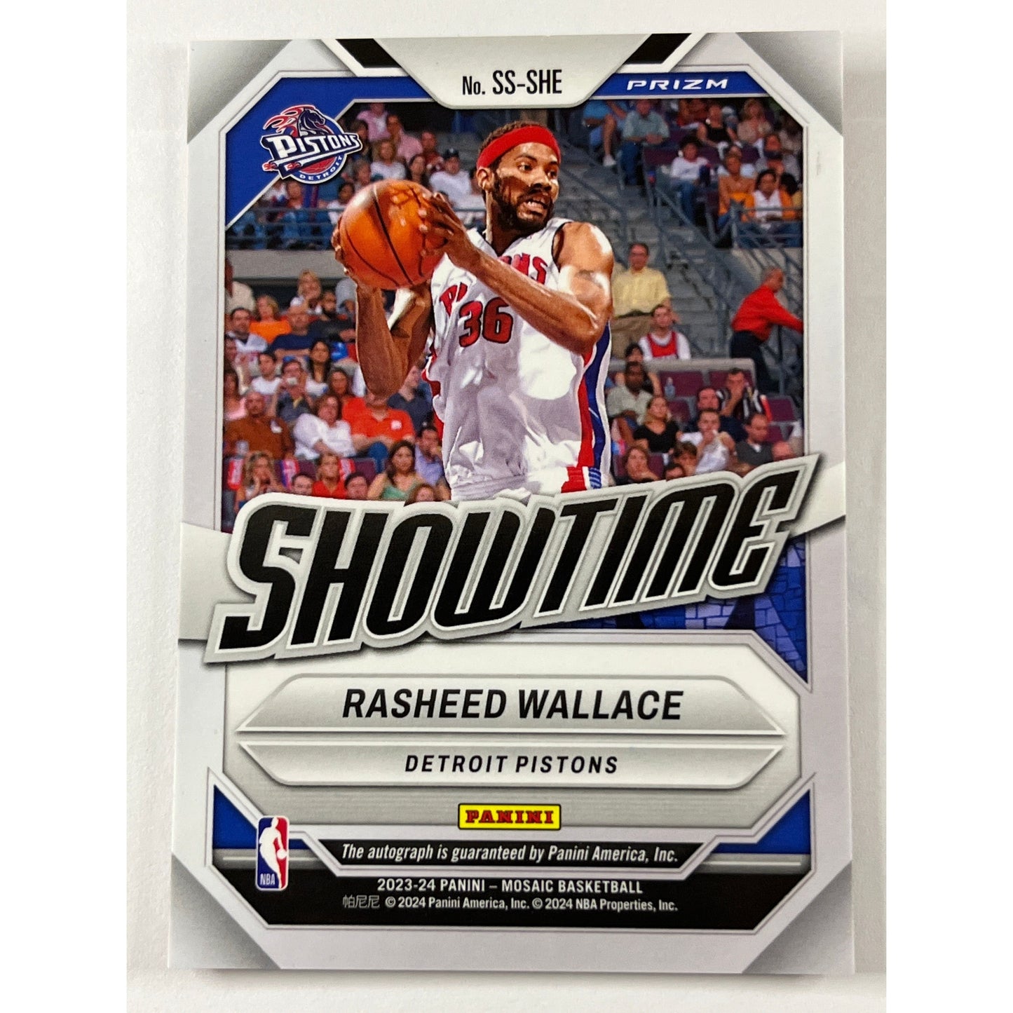 2023-24 Mosaic Rasheed Wallace Showtime Red Scope Prizm Auto | Local Legends Cards & Collectibles