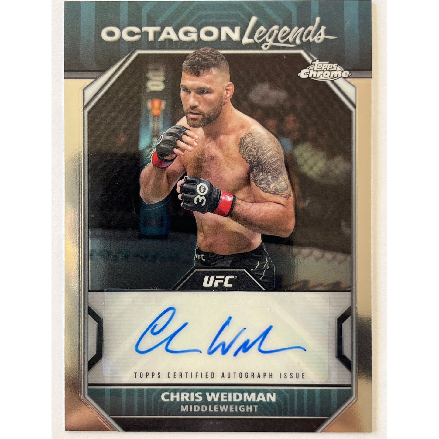 2024 Topps Chrome Chris Weidman Octagon Legends Auto