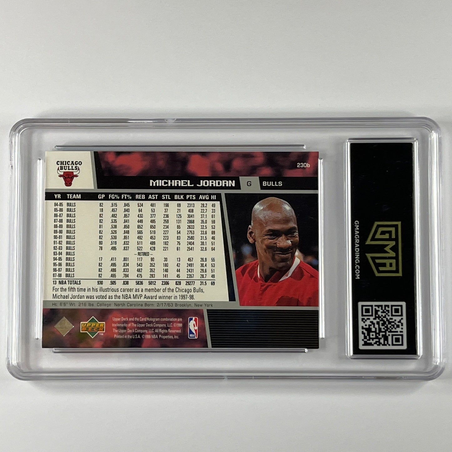 1990-00 Upper Deck Michael Jordan 230b GMA 10 GEM MINT | Local Legends Cards & Collectibles