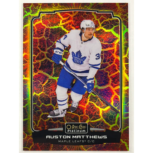 2022-23 O-Pee-Chee Platinum Auston Mathews Hot Magma /499 | Local Legends Cards & Collectibles