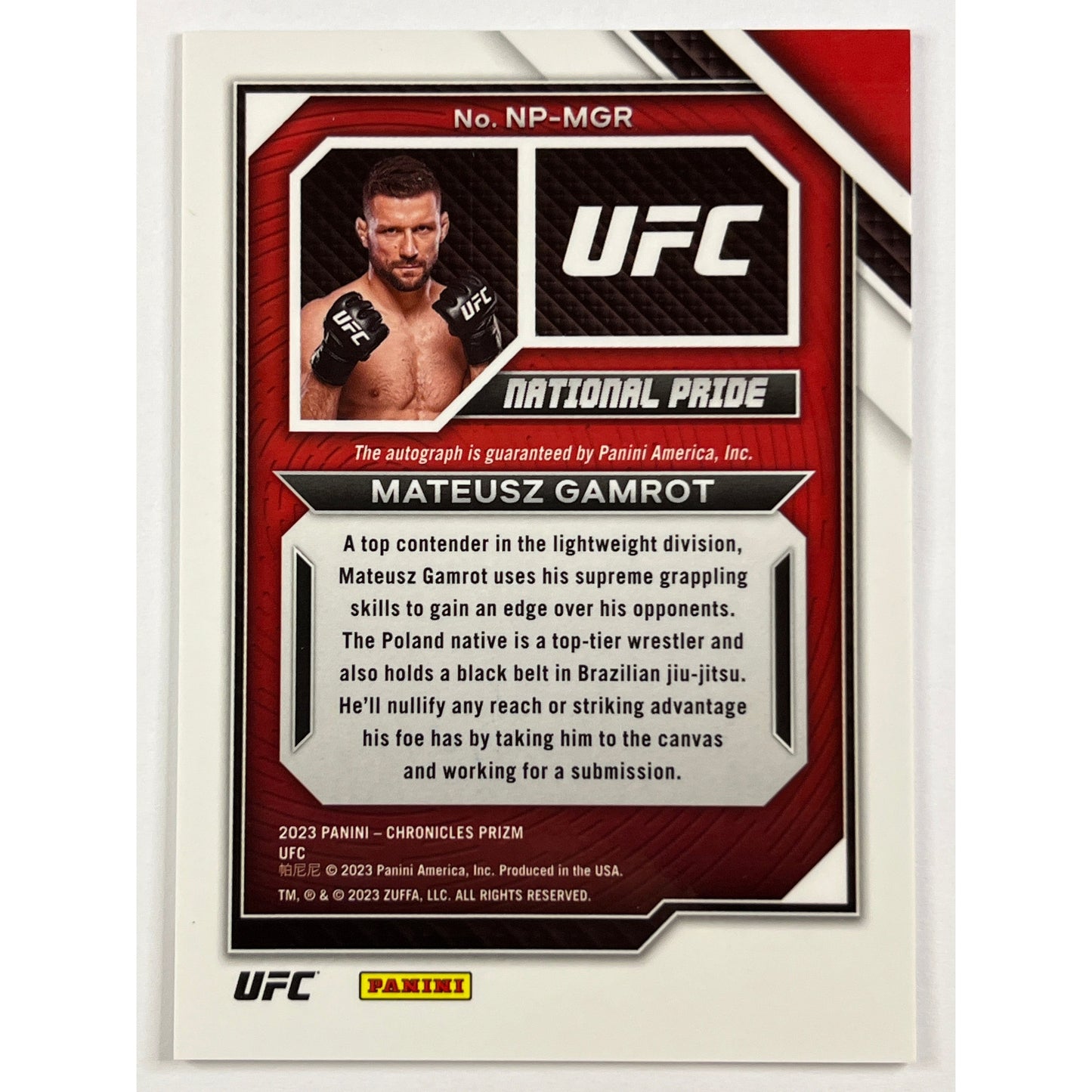 2023 Chronicles Prizm Mateusz Gamrot National Pride Auto | Local Legends Cards & Collectibles