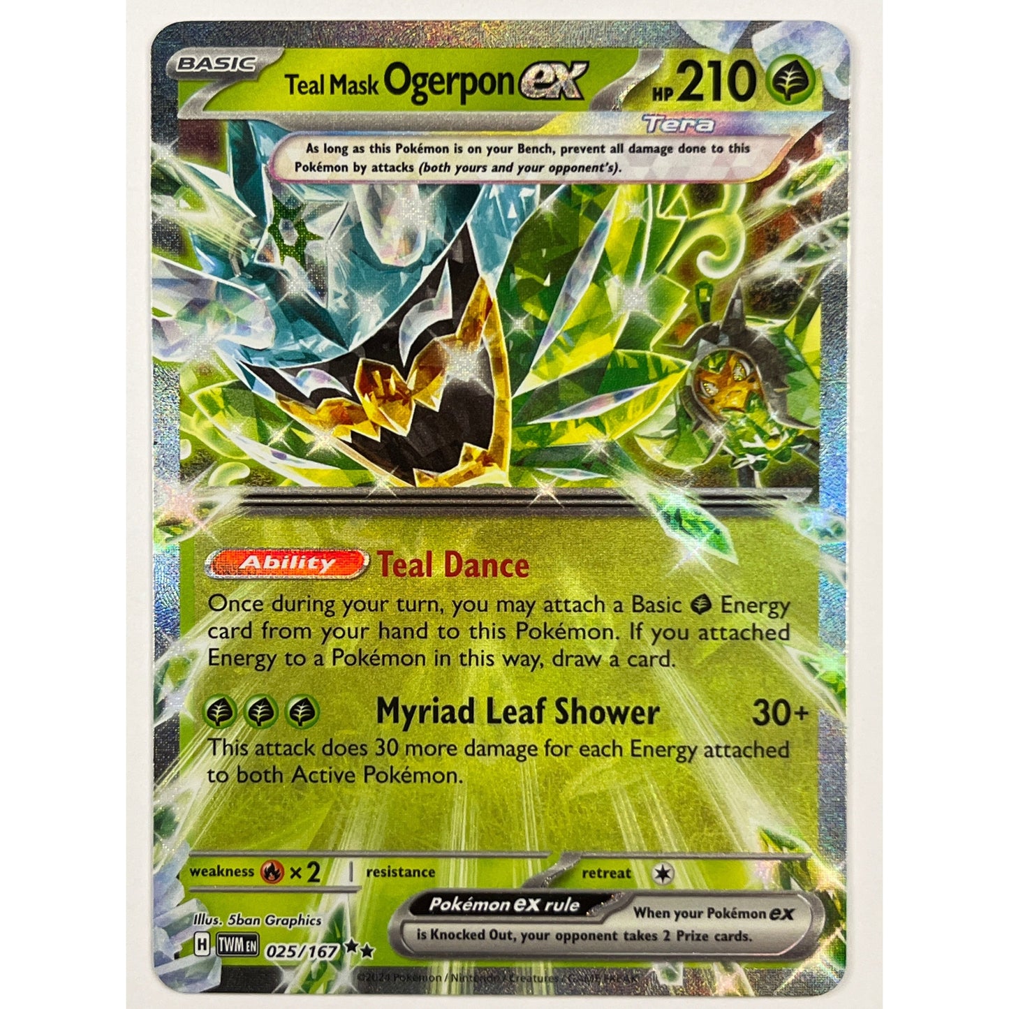 Teal Mask Ogerpon EX Holo Double Rare 025/167