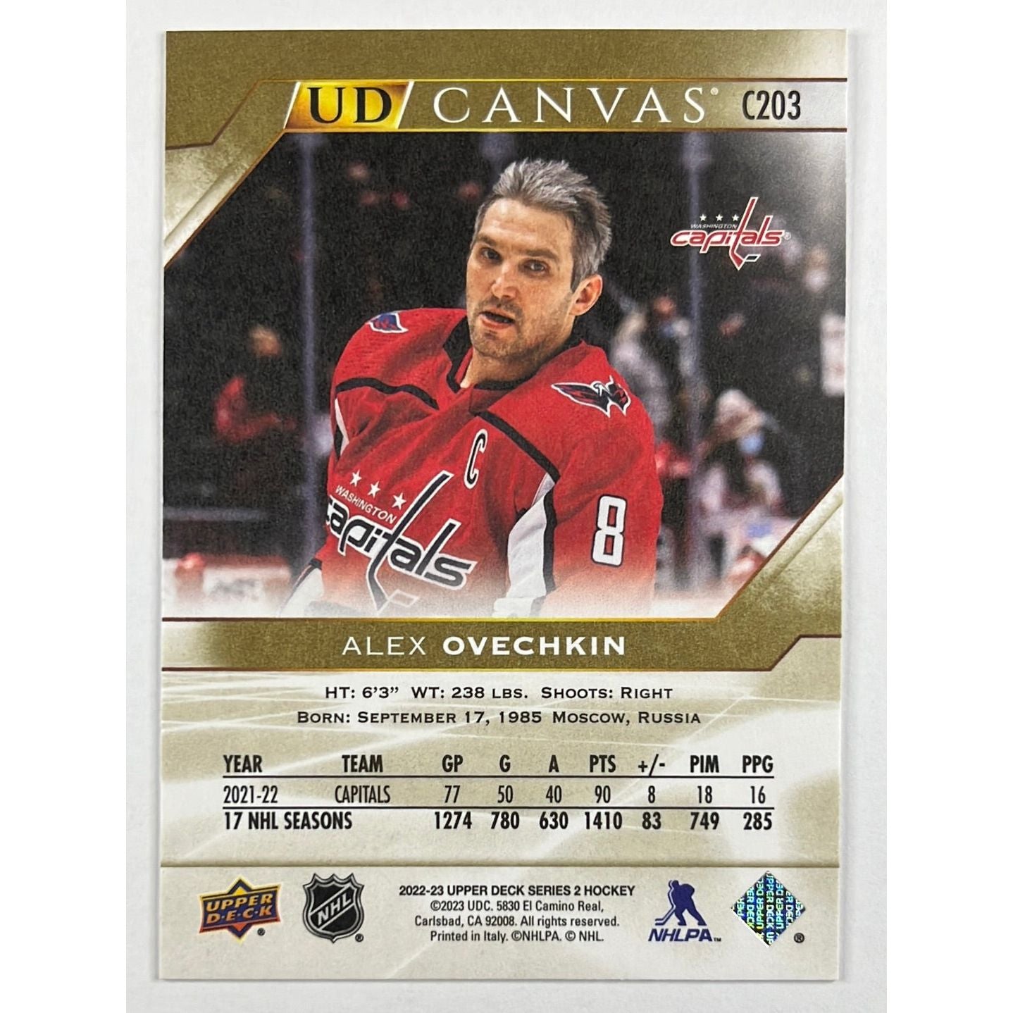 2022-23 Series 2 Alexander Ovechkin UD Canvas | Local Legends Cards & Collectibles