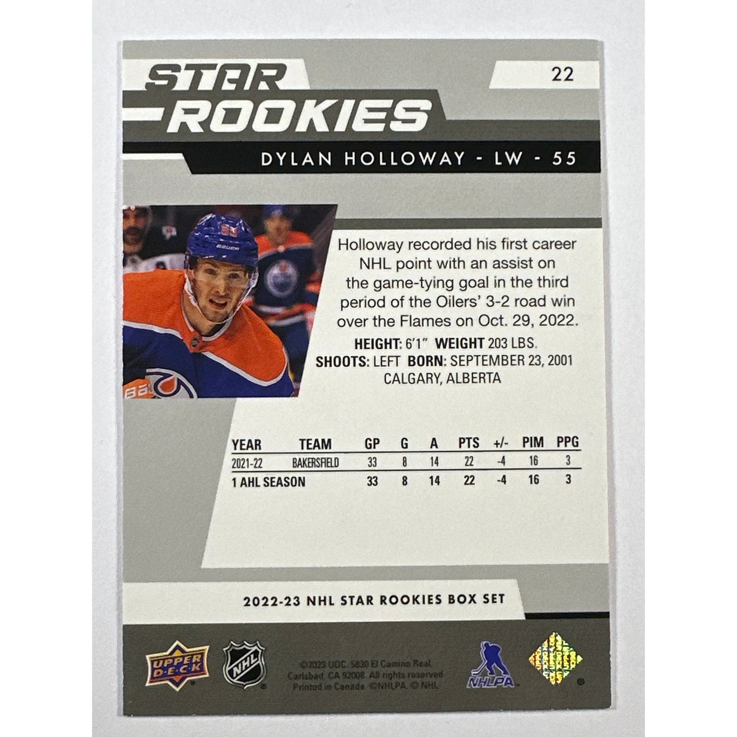 2022-23 Star Rookies Dylan Holloway Red Gold Foil RC 66/99