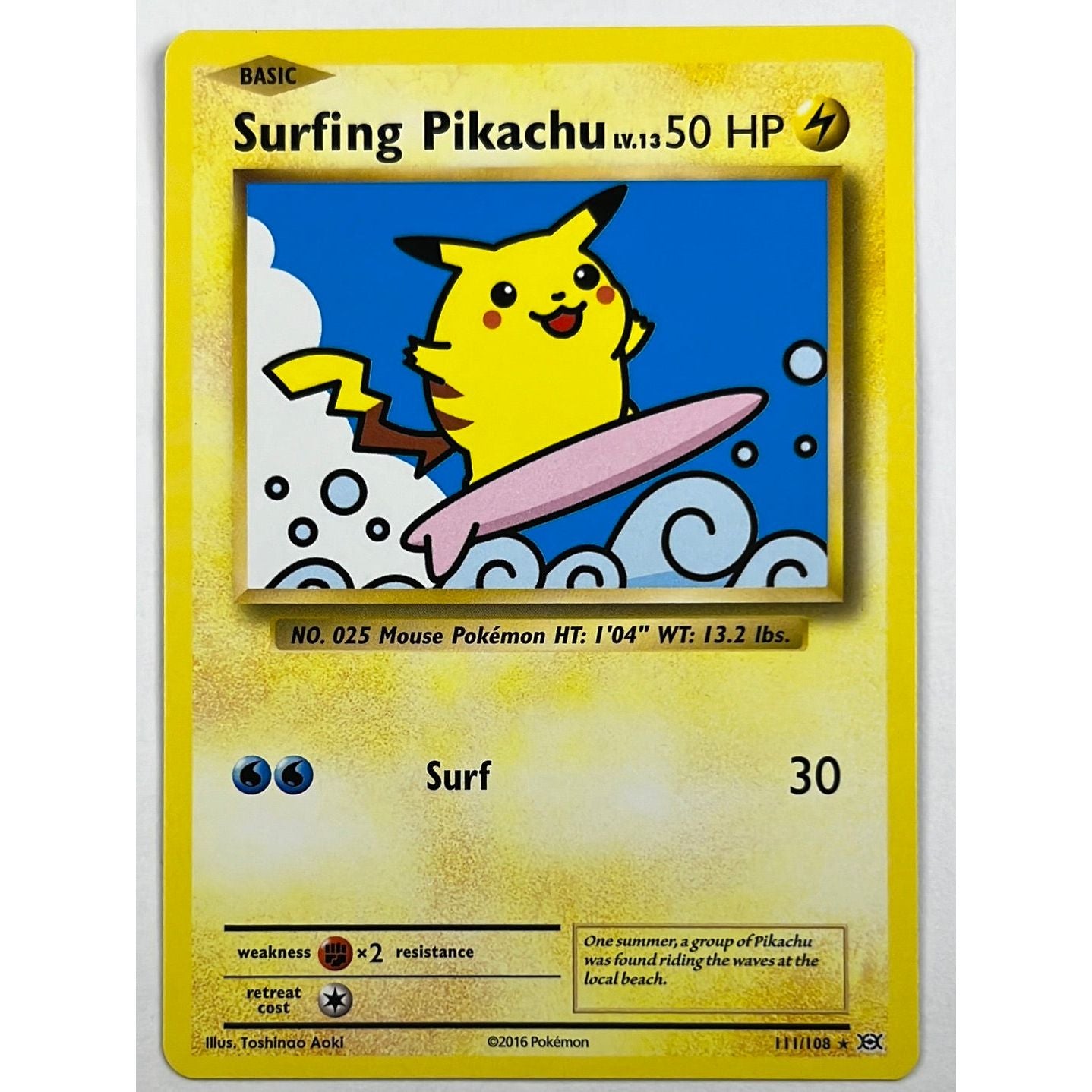 Surfing Pikachu LV. 13 Non Holo Rare 111/108