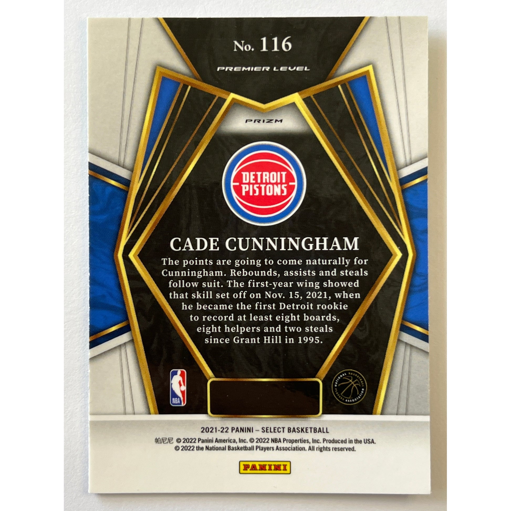 2021-22 Select Cade Cunningham Premier Level Green Blue Purple Prizm RC | Local Legends Cards & Collectibles