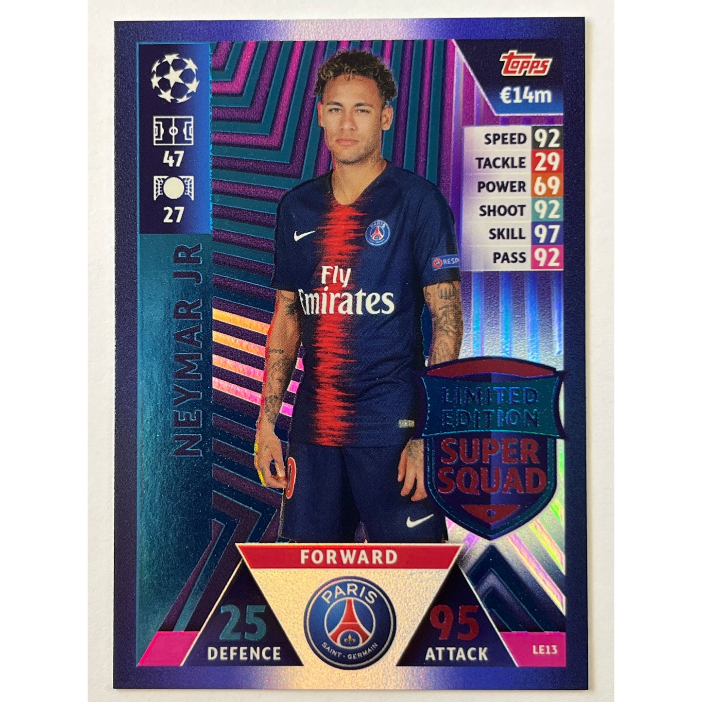 2018-19 Match Attax Neymar Jr Limited Edition Super Squad