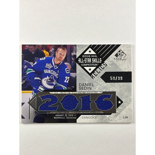 2016-17 SP Game Used Daniel Sedin All Star Skills Relics 56/99 | Local Legends Cards & Collectibles
