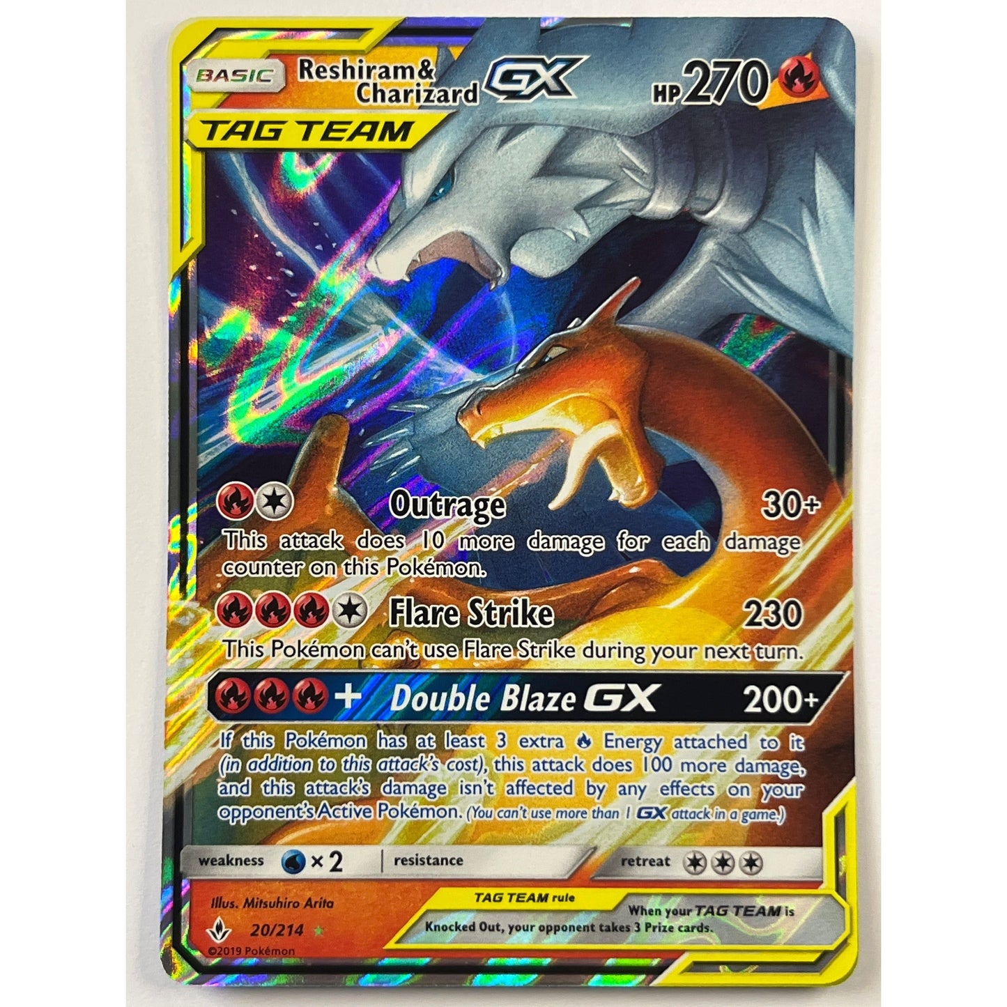 Tag Team Reshiram & Charizard GX Holo Ultra Rare 20/214